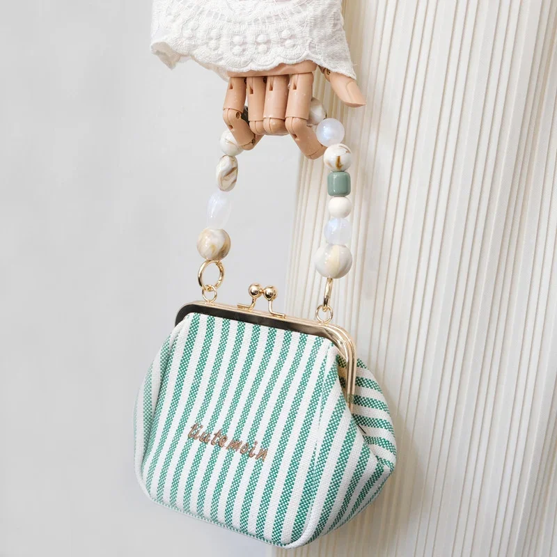 

New Woman Bag Strap Accessory Vintage Amber Acrylic Resin Beads Parts Luxury Handcrafted Wristband Women Cute Bag Handle Chain