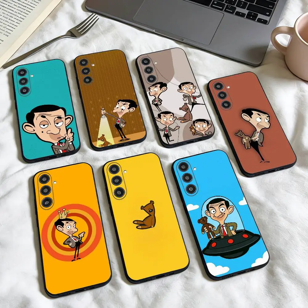 

Funny Mr B- BeanS phone Case For Samsung Galaxy A73,A72,A71,A70,A53,A52,A51,Others Soft Black Shell