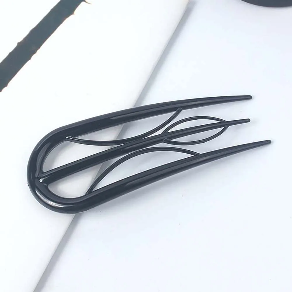Geometric Resin Hair Fork Hairstyle Tools Waterproof Leaf U-shaped Hair Stick Hair Accessories Chinese Style Headwear Girls