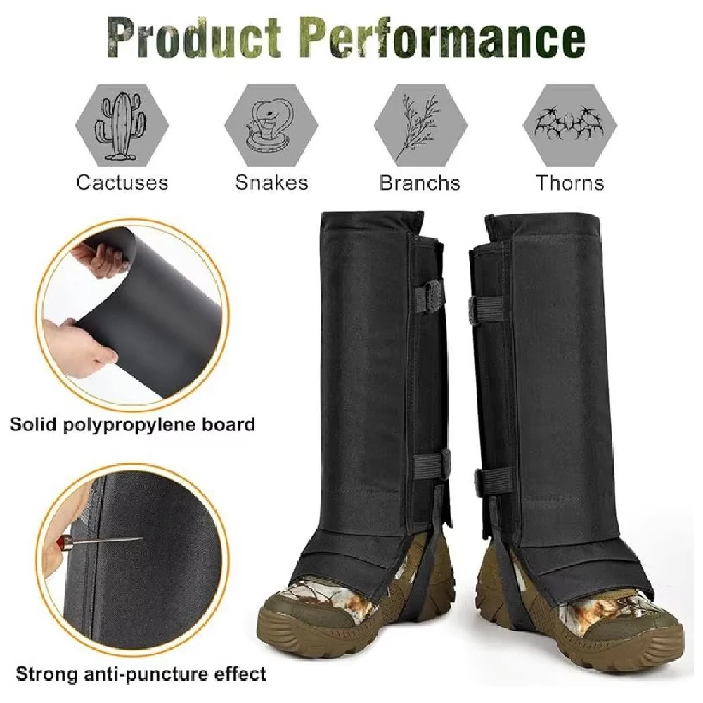 1 par de polainas con diseño de serpiente para hombres y mujeres, polainas protectoras con estampado de serpiente, ideales para actividades al aire libre como la caza, el senderismo, el trabajo en la granja y el cuidad
