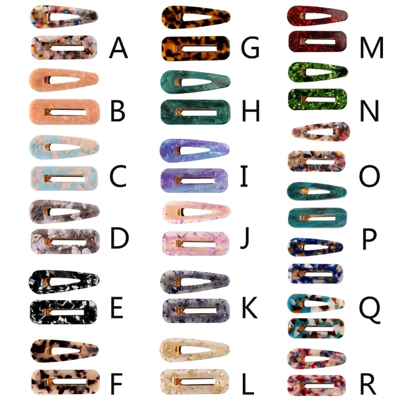 Y1UB 1 Set Jepit Rambut Resin Akrilik Jepit Rambut Buaya, 1 Buah Jepit Rambut Marmer P