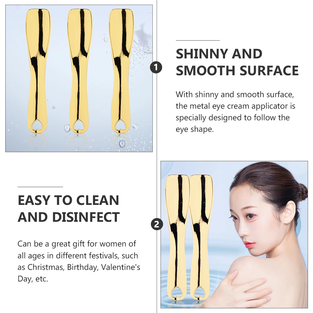 3Pcs Beauty Scoop Stainless Steel Facial Cream Spoon for Hygienic Makeup Application Skincare Spatula Cream Extract Tool