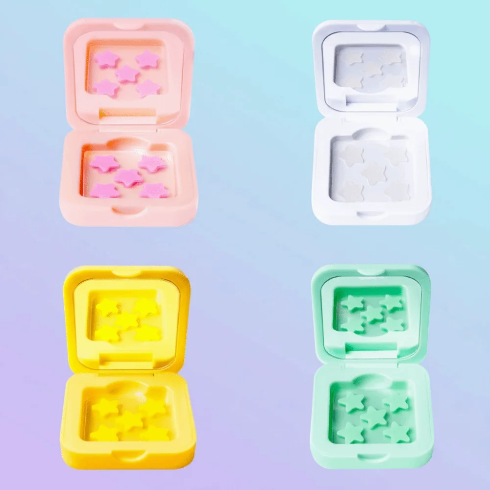 con scatola a specchio Toppe per l'acne Toppe per brufoli multicolori a forma di stella Idrata gli adesivi invisibili per la copertura dei brufoli Pulisci i pori