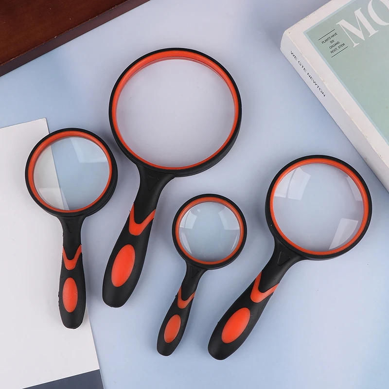 Lupa redonda de silicone portátil 10x de alta definição para idosos e crianças ferramenta de identificação de leitura de observação