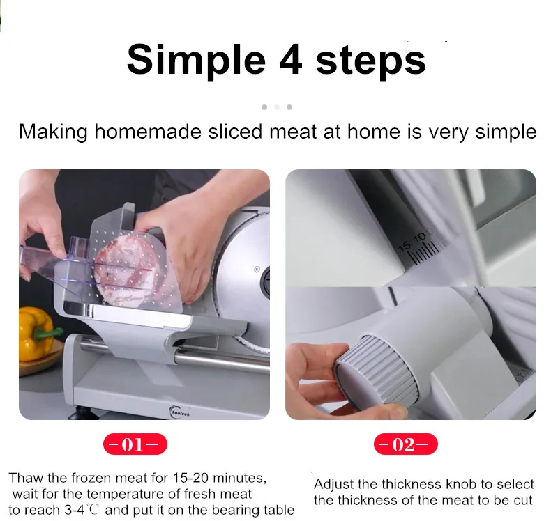 220V Elektrische Lebensmittel Slicer Fleisch Lebensmittel Haushalt Desktop Fleisch Slicer Lamm und Rindfleisch Slicer 0-22mm Brot schinken Fleisch Schneiden Maschine – Detail 15