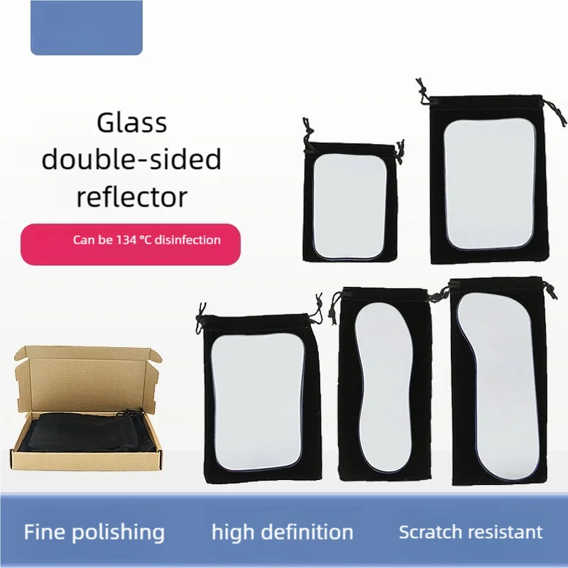

Dental Lab Photography Mirror Board Reflector Double-Sided Occlusal Orthodontic Intra Oral Glass With Storage Pouch Autoclavable