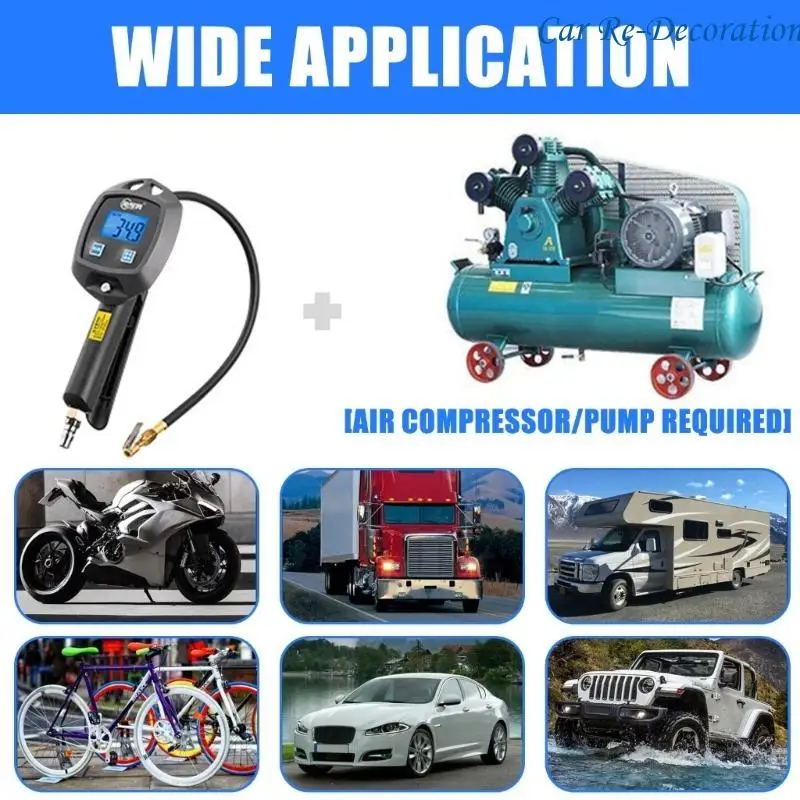 

R58D Портативный цифровой измеритель давления в шинах с прозрачным дисплеем давление шин указывает на конструкции для проверки