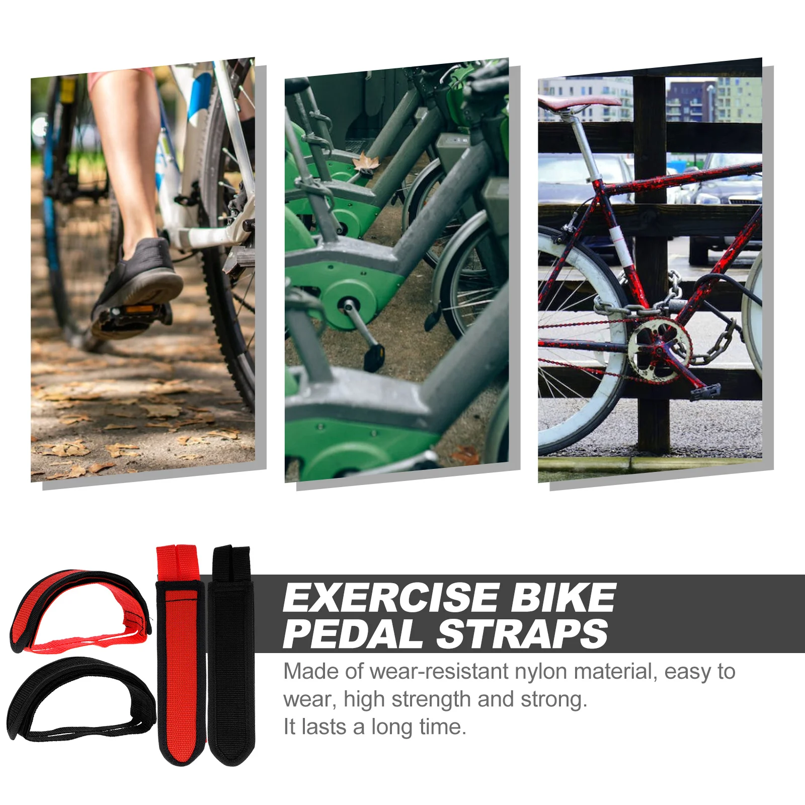 4Pcs Adjustable Exercise Bike Pedal Straps Nylon Footrest Straps Durable Cycling Accessories Sports Training Pedal Cover