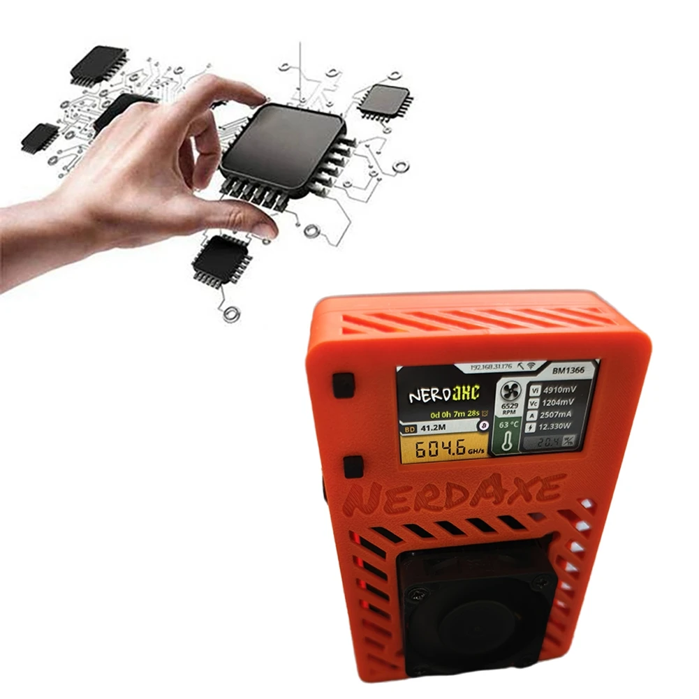 NerdAxe Miner Nerdminer 500Gh/S S19XP BM1366 ASIC Bitaxe Bitcoin Mini Miner com tela de 1,9 polegadas PlugJAS UE