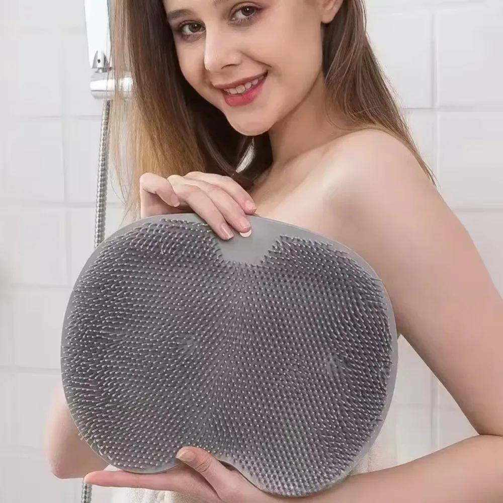 Shower Foot Scrubber Mat Back Washer Exfoliating Bath Wash Pad Wall Mounted Slip Suction Cups for Use in Cleaner Men and Women