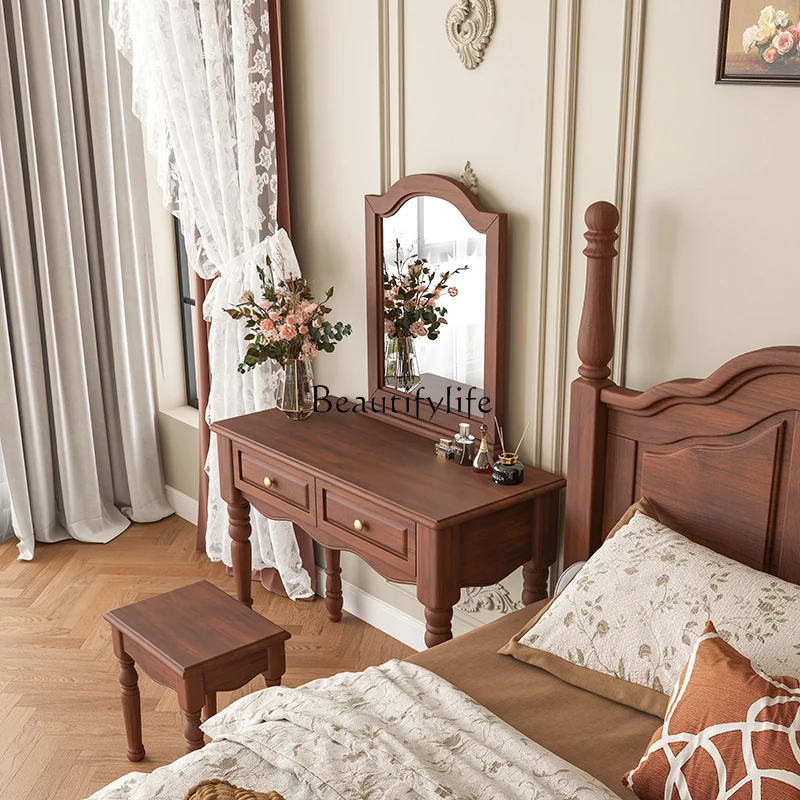 

American retro dresser, bedroom, small apartment, integrated storage, all solid wood