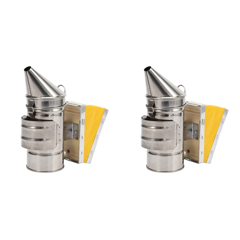 Hot 2X Stainless Steel Bee House Smoker Hive Equipment Beekeeper Tools And Equipment