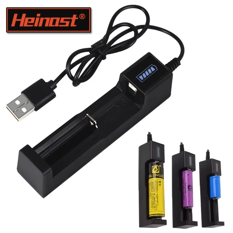 Universal 1 Slot Battery USB Charger Adapter LED Smart Chargering for Rechargeable Batteries Li-ion 18650 26650 14500 Charger