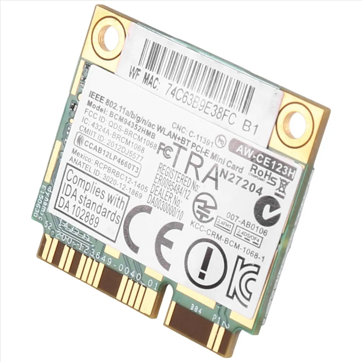 cartao-wifi-ok-para-azurewave-bcm94352hmb-mini-pcie-80211ac-867mhz-wireless-wifi-wlan-bluetooth