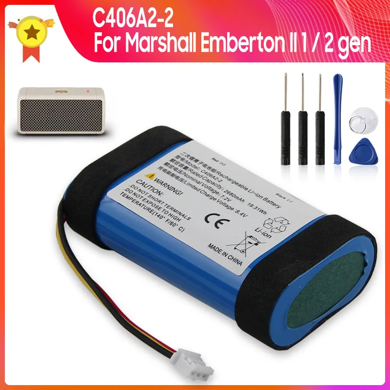 

Replacement Battery C406A2-2 For Marshall Emberton II 1 2 Gen Bluetooth Speaker Quality Batteries With Tool