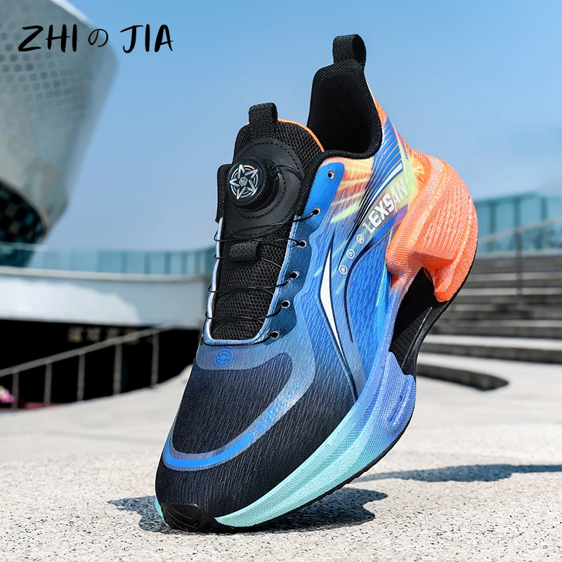 

Мужские кроссовки, модная трендовая обувь, кроссовки с вращающейся пряжкой, летняя дышащая легкая обувь с сеткой для пар, размеры 34-45