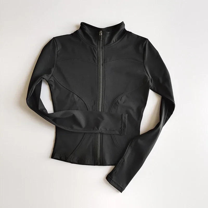 Sports Jacket Women Slim Professional Running Speed Drying Fitness Clothes Top Zipper Cardigan Yoga Clothes Long Sleeves Coat