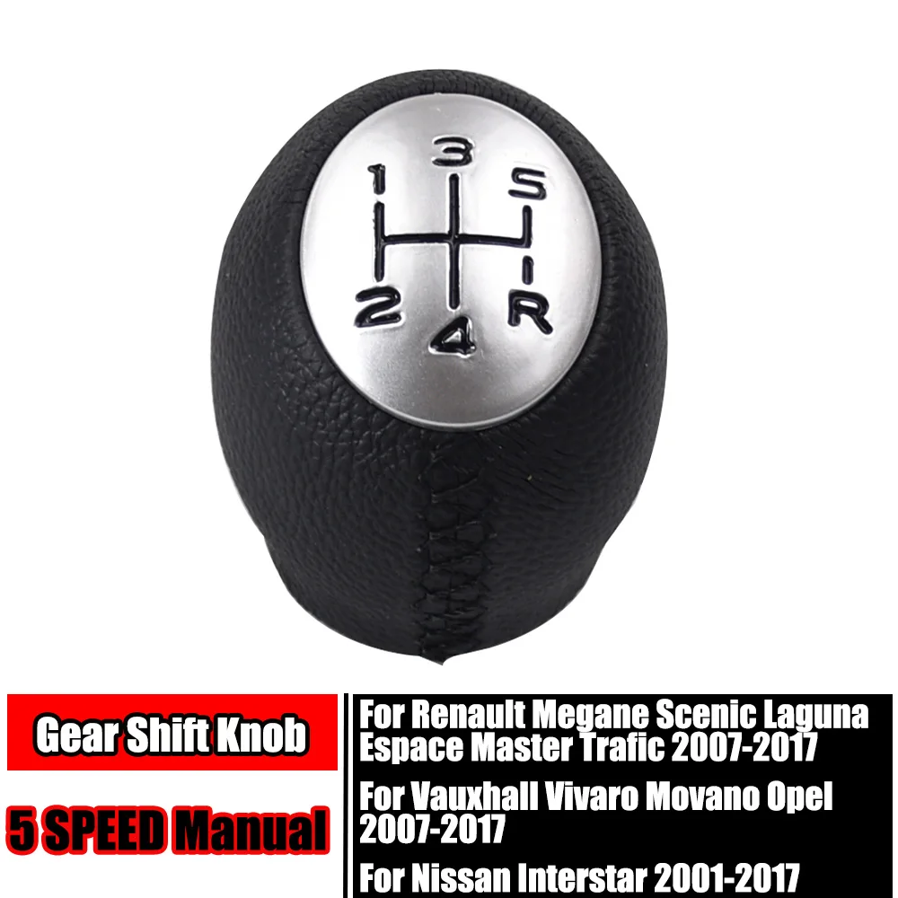 Car Gear Shift Knob Stick Shifter Lever Handle 5/6 Speed For Renault Megane Scenic III 3 Laguna Master Trafic Vauxhall Opel