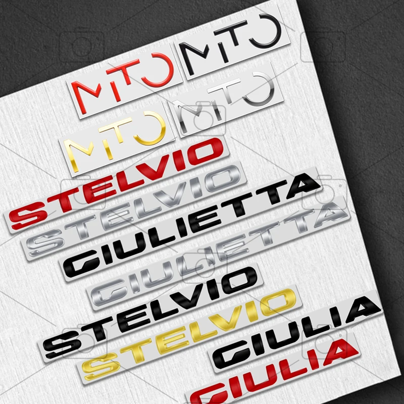 Металлический корпус автомобиля для Giulietta Stelvio Giulia Mito 955, логотип, наклейки с буквами, Стайлинг, значок, эмблемы на крыло багажника, наклейка, аксессуары