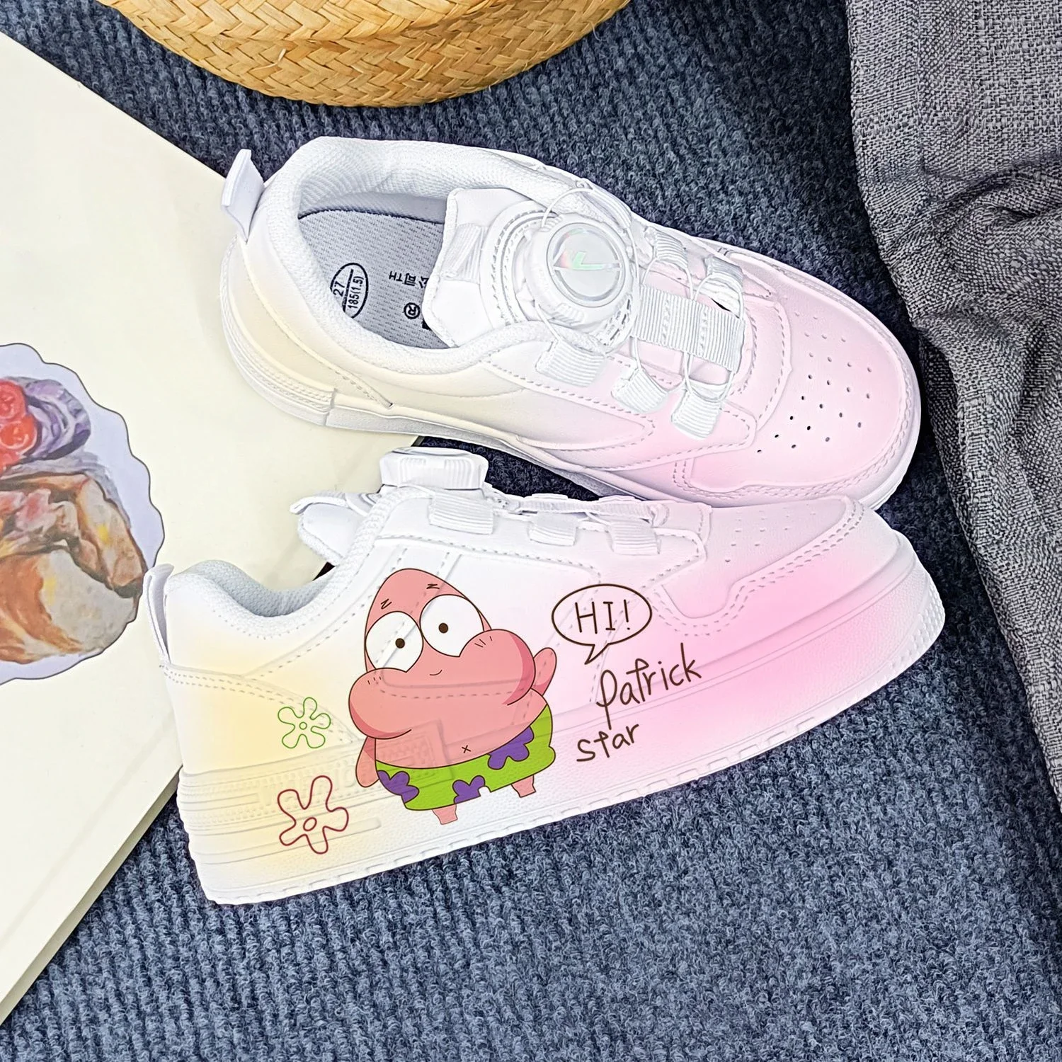 Original cartoon SpongeBob SquarePants princess cute Casual shoes soft sports shoes for girlfriend gift EU size 25-38