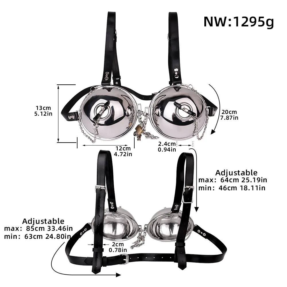 Metal Bras, Women Wear Nipple Irritating Toys, Leather Wears Sexy Metal Underwear, Sex Supplies view 2