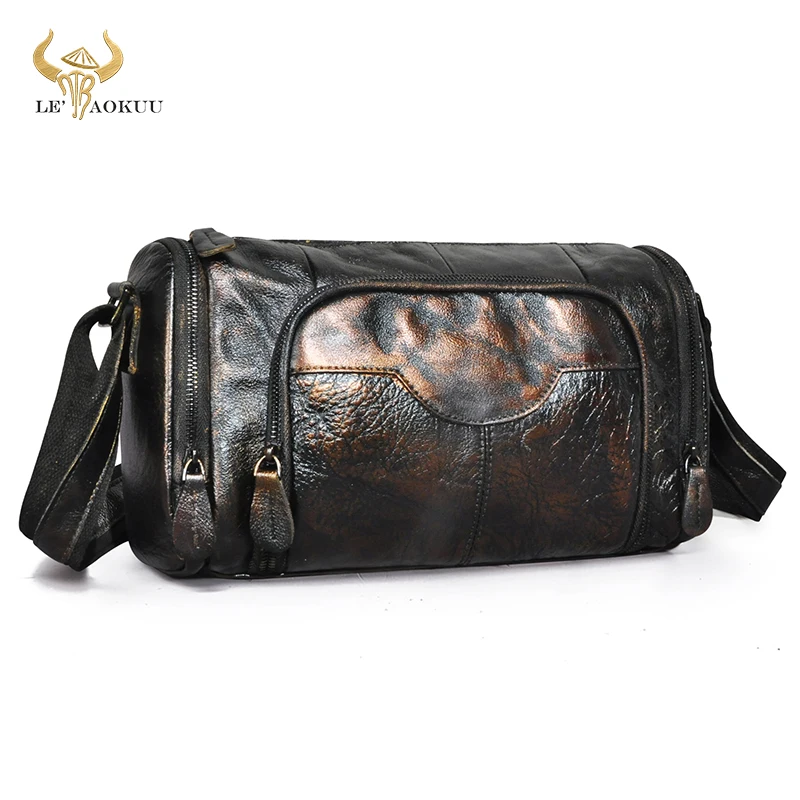 

Genuine Bull Leather Male Design Travel College Shoulder Messenger Crossbody bag Fashion Mochila Satchel School Student bag b258