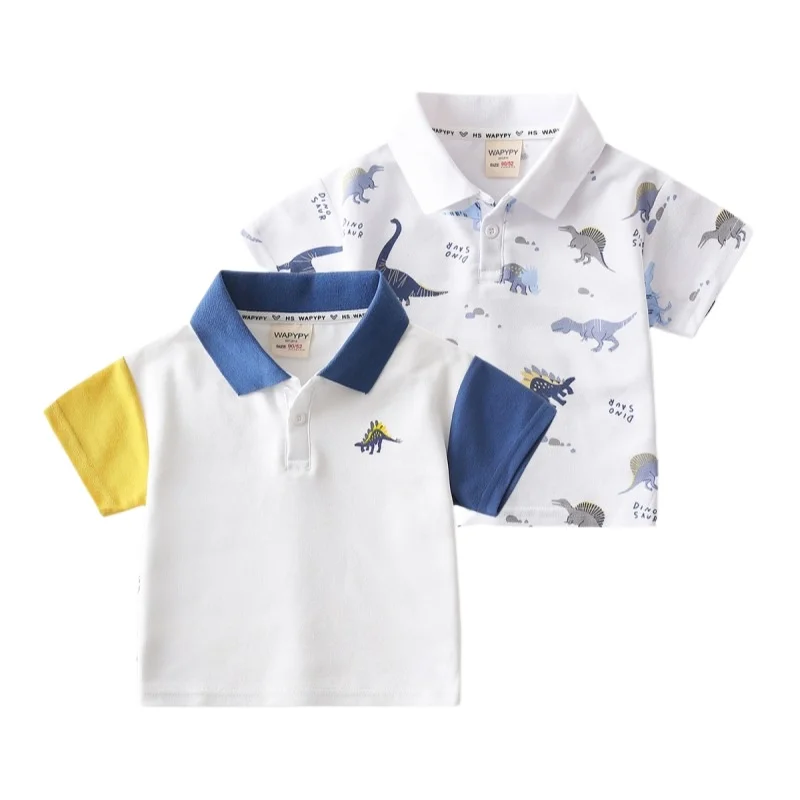 Cute Dinosaur Toddler Boys Polo T-shirts Kids Tops Tees Summer Children's Clothes