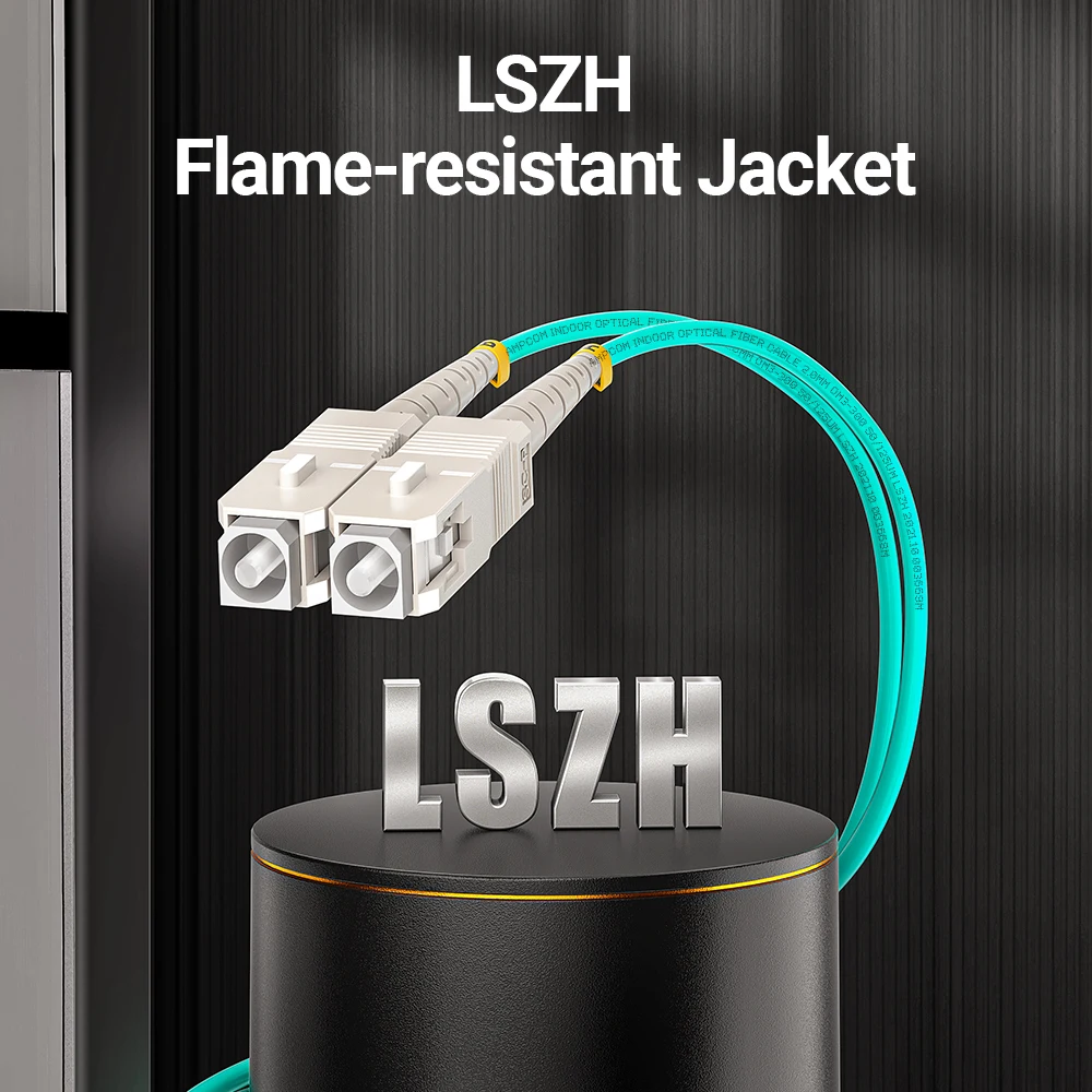 AMPCOM SC to FC UPC OM3 Волоконно-оптический патч-кабель Многорежимный дуплексный кабель, 50/125 мкм, наружный диаметр 2,0 мм, LSZH OFNR, 1-100 метров