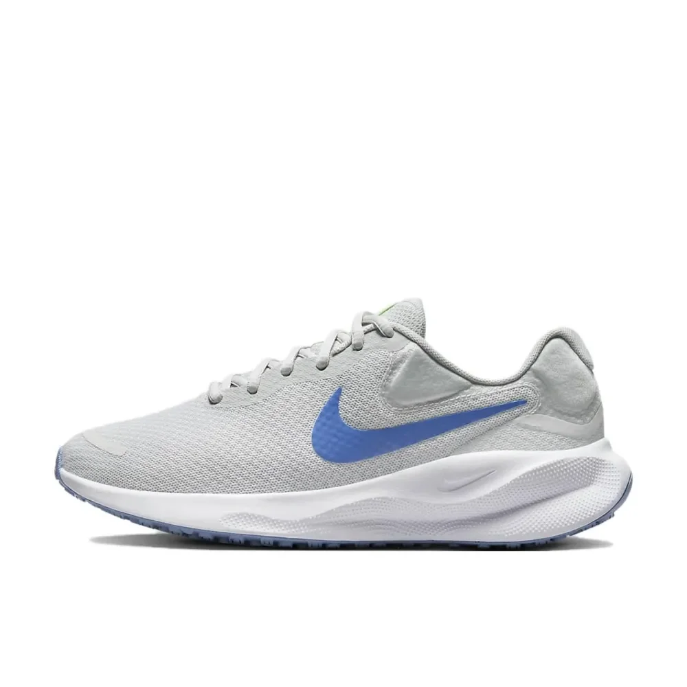 Nike REVOLUTION 7 Men's and Women's Low Top Casual Running Shoes Comfortable and Shock Absorbing Gray and Blue Colorway