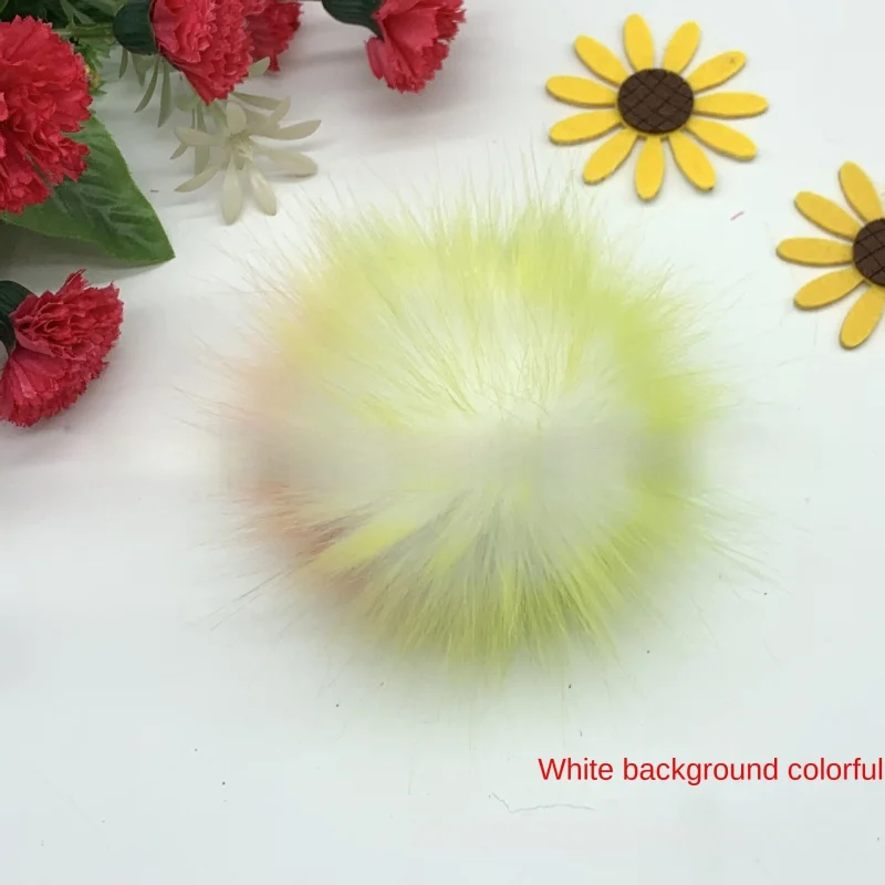 10cm colore volpe procione imitazione lana artificiale finta palla di pelliccia pompon ciondolo cappello fai da te