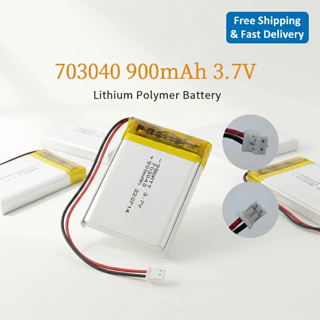 

Литий-полимерный аккумулятор 3.7V 900mAh 703040, перезаряжаемые литий-полимерные элементы для GPS-навигаторов, светодиодных фонарей, игрушек, камер, MP5-плееров, аудиоколонок