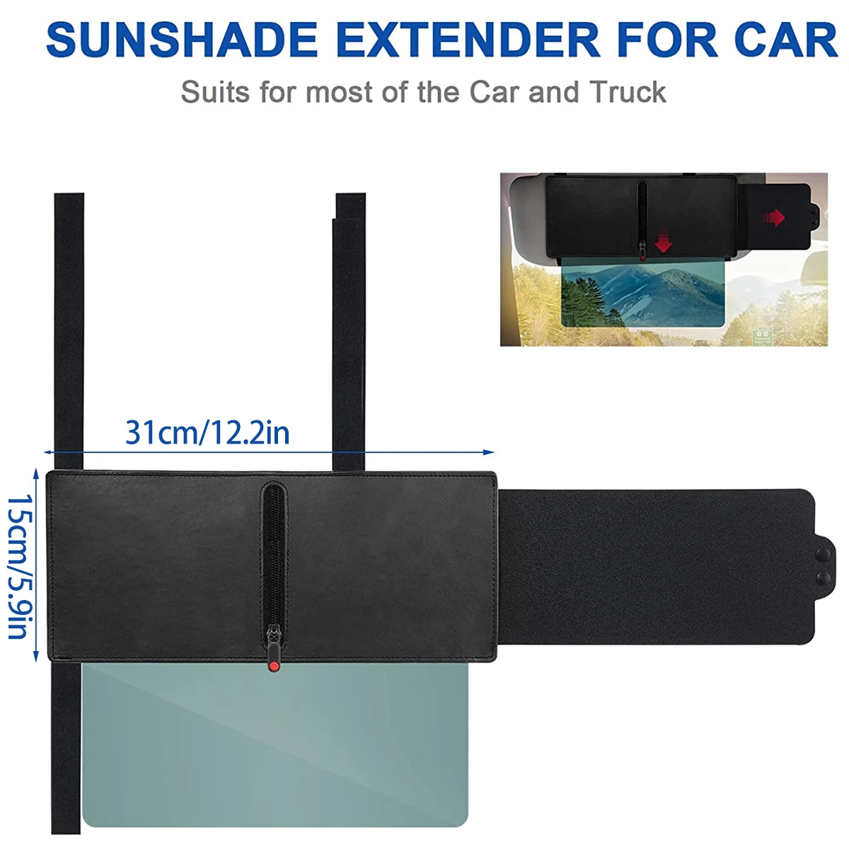 Anti-glare Car Sun Visor Extender Sun Blocker Car Window UV Ray Blocker Sunshade Plate Adjustable Interior Automotive Accessorie