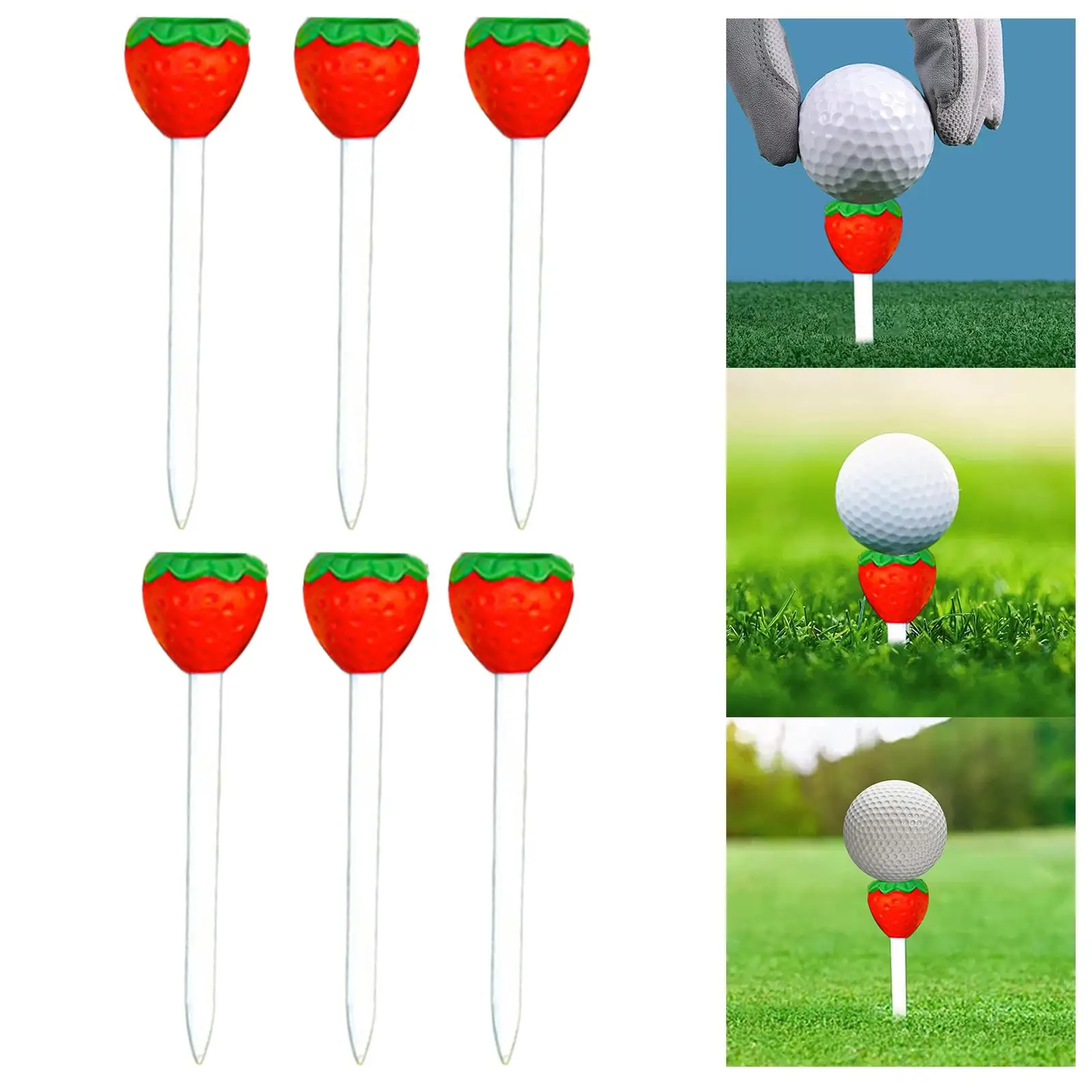 6 Pieces Golf Rubber Tees Golf Tee Ball Supports Simulator Tees Golf Mat Tees for Driving Range Mat Indoor Outdoor