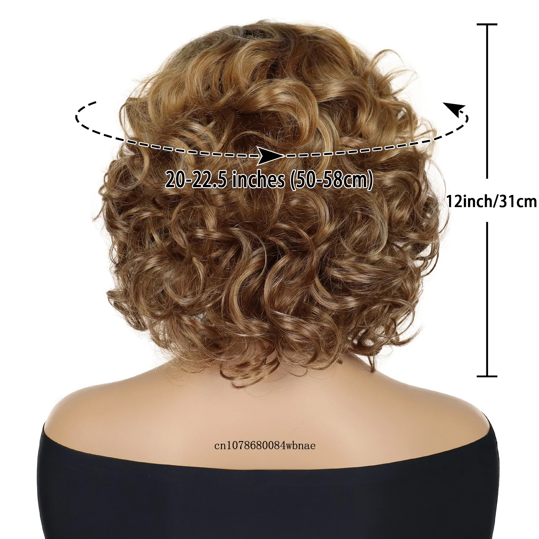 Ombre Blonde Curly Synthetic Hair Fluffy Bouncy Short Dark Root Wig with Bangs Heat Resistant Daily Party Cosplay Costume Wigs