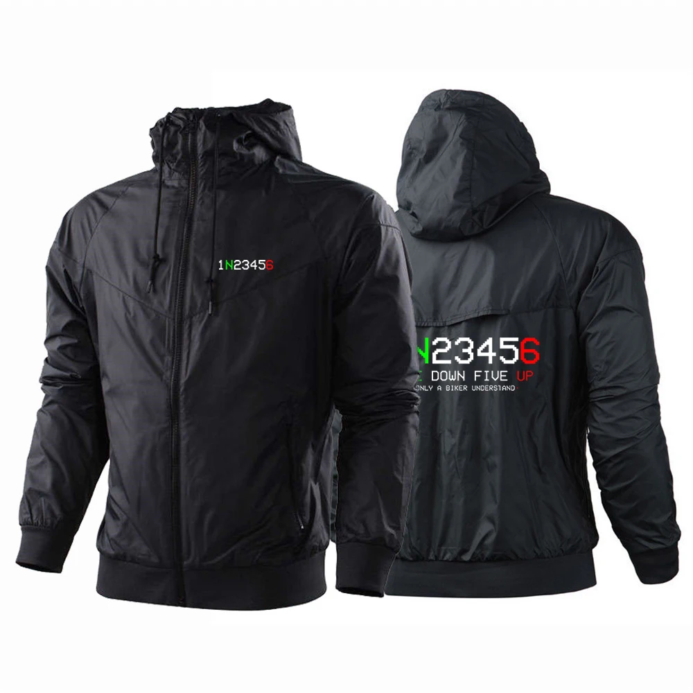 

2024 Biker 1n23456 Motorcycle Men New Spring and Autumn Printing Windproof Comfortable Casual Hooded Fashion Windbreaker Coat