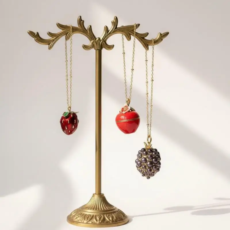 Versteckte Hamster-Tier-Emaille-Medaillon-Halskette mit Öffnungs- und Schließmechanismus, vergoldeter Kette, hübschem Fruchtdesign, Geschenk für den täglichen Gebrauch – Detail 2