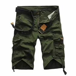 Fashion Military Cargo Shorts Mens Camouflage Tactical Shorts Men Cotton Work Casual Male Short Pants Plus Size