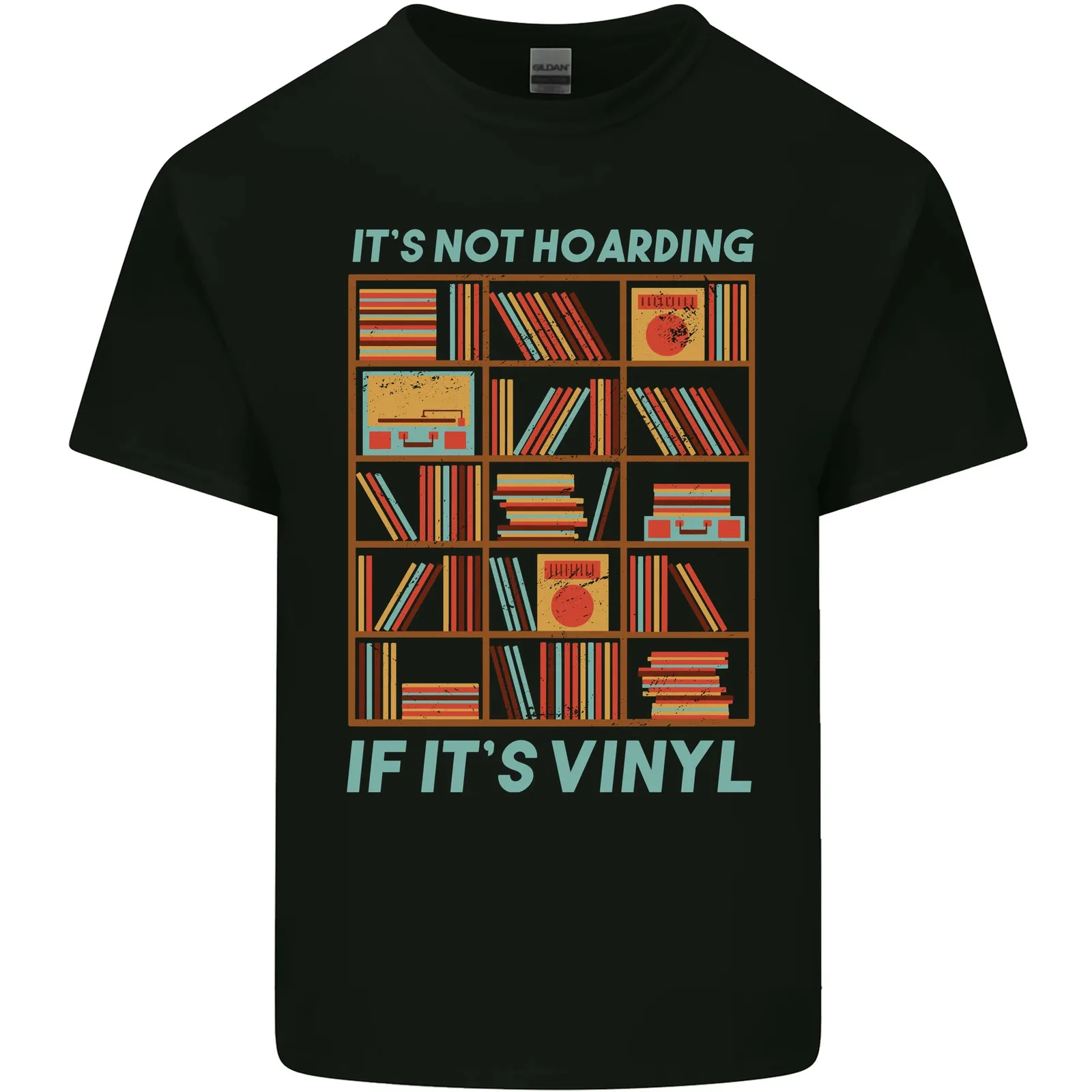 Its Not Hoarding Funny Vinyl Records Turntable Mens Cotton T-Shirt Tee Top