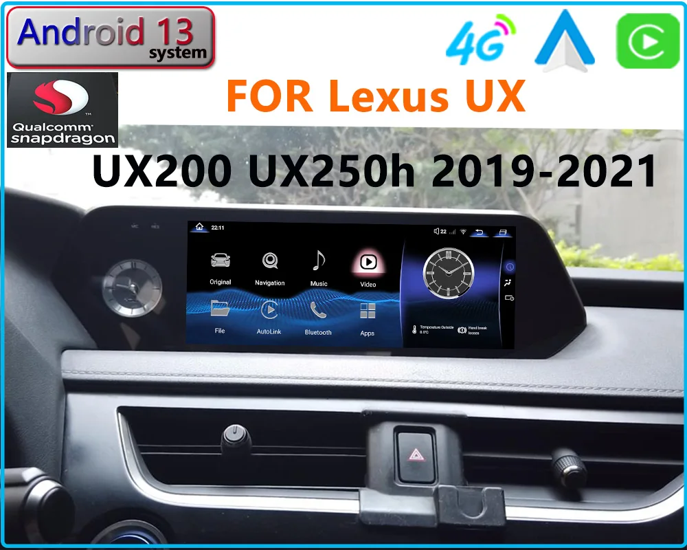 

Android 13 For Lexus UX250 UX260 UX200 2019 2021 Qualcomm CarPlay Car Radio Stereo GPS Navigation Auto Netflix Multimedia Player