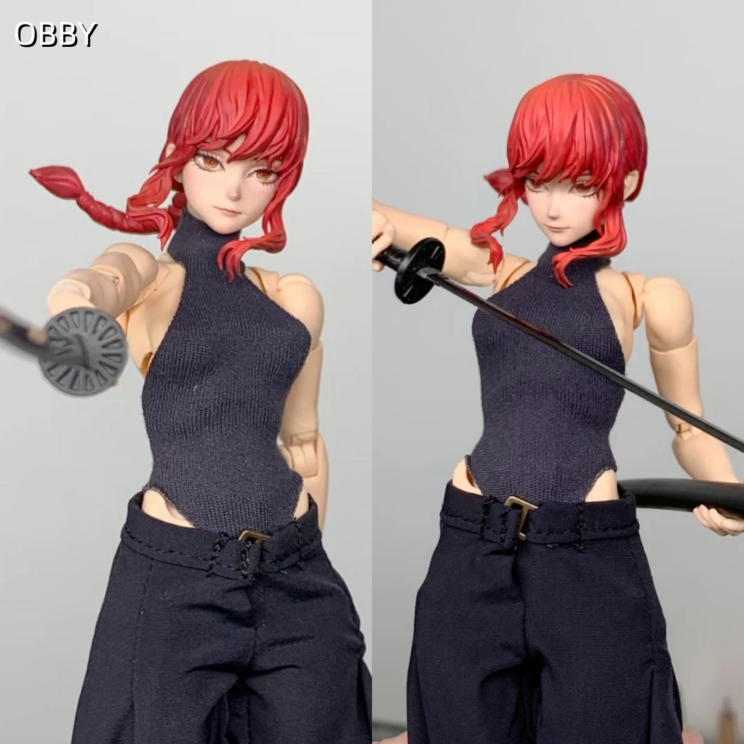 1/12 Scale Doll Clothes Romankey Snail Shell Outfit Black Halter Bodysuit Wide Leg Pants Set for 6in Action Figure Custom Makima