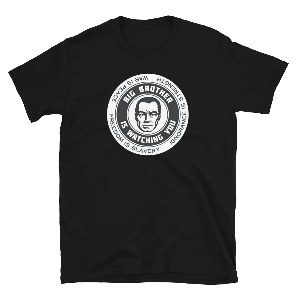 1984, George Orwell, 1984, Big Brother, Circle, Printed, High Quality, Graphic T-shirts For Men Clothing Women Short Sleeve Tees