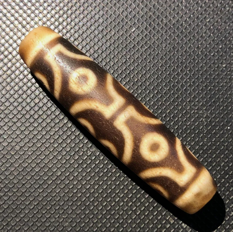 Magic Power Tibetan Old Agate 12Eye Totem dZi Bead Amulet14*58mmC2028