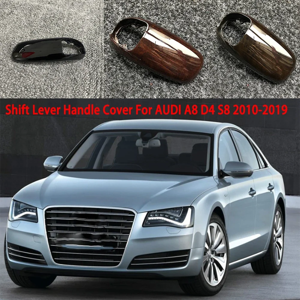 4H1713141A Car Shift Lever Handle Cover Peach Wood with Stops Handle Cover For AUDI A8 D4 S8 2010-2017