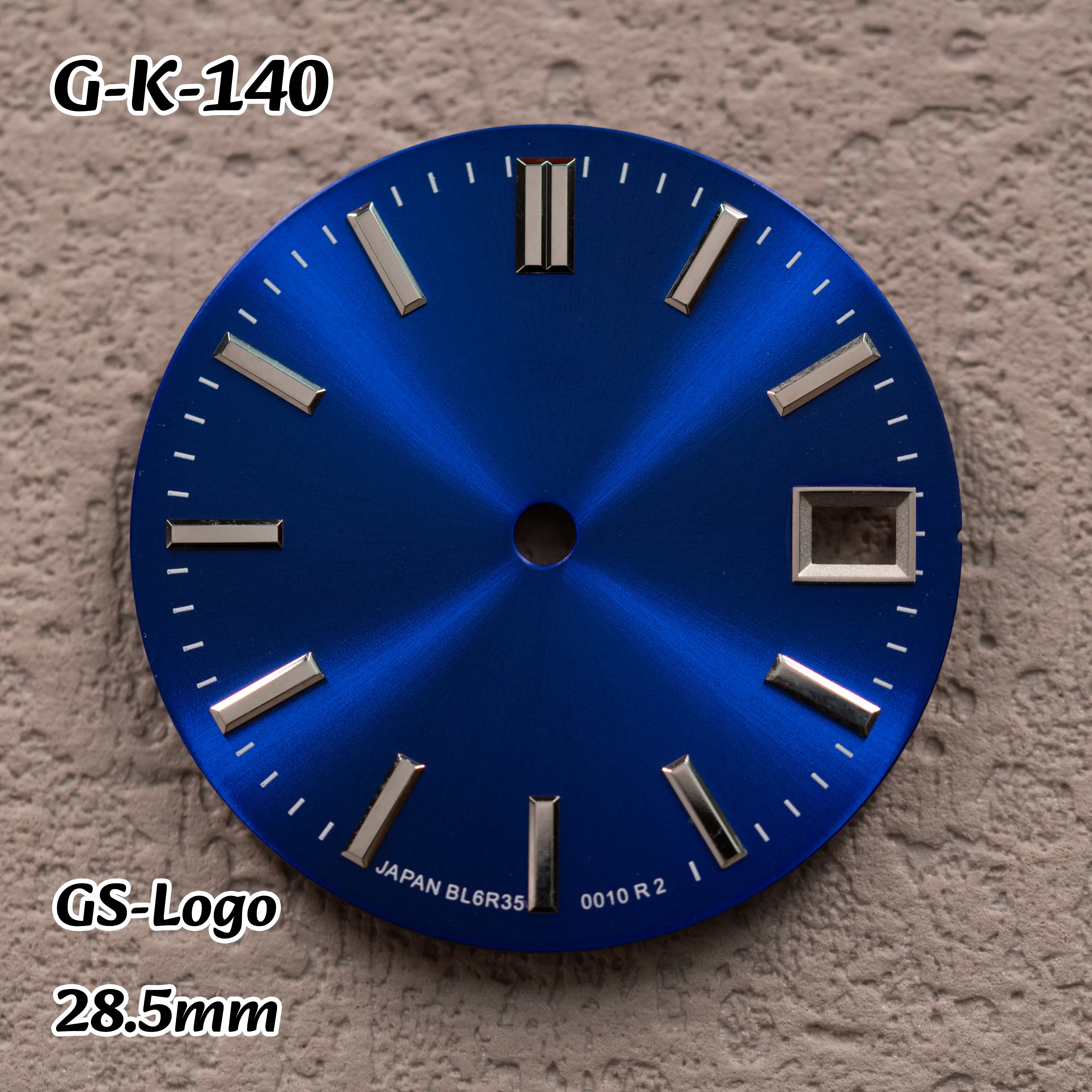 28.5mm GS Logo Black Sunray Dial NH35/NH36/4R/7S Movement Quality Watches for men Watch Modification Accessories Repair Parts