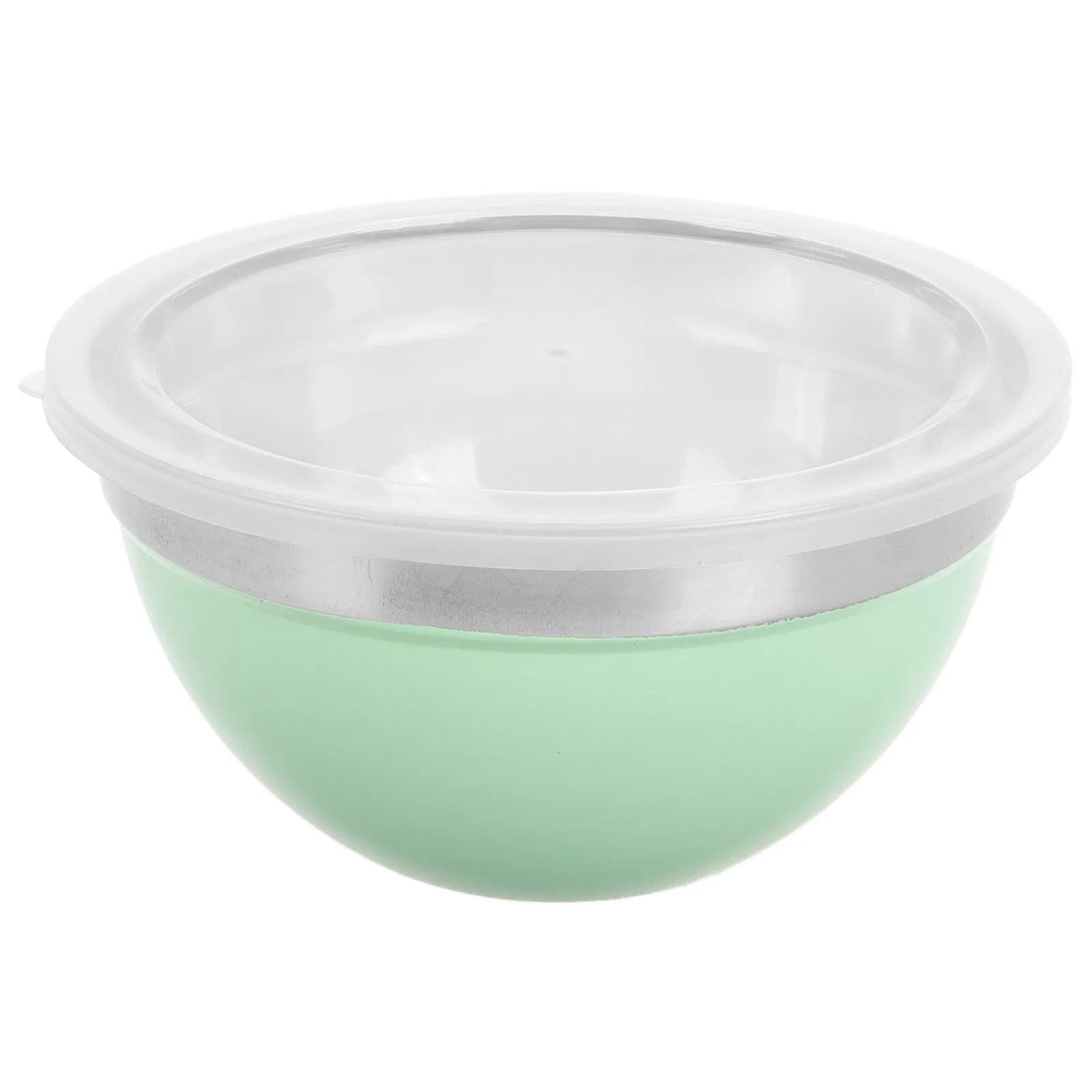 

3Pcs Stainless Steel Mixing Bowl Lid Set Ideal for Home Student Dorm Use Green 18Cm Ramen Soup Noodle Prep Food Storage Bowls