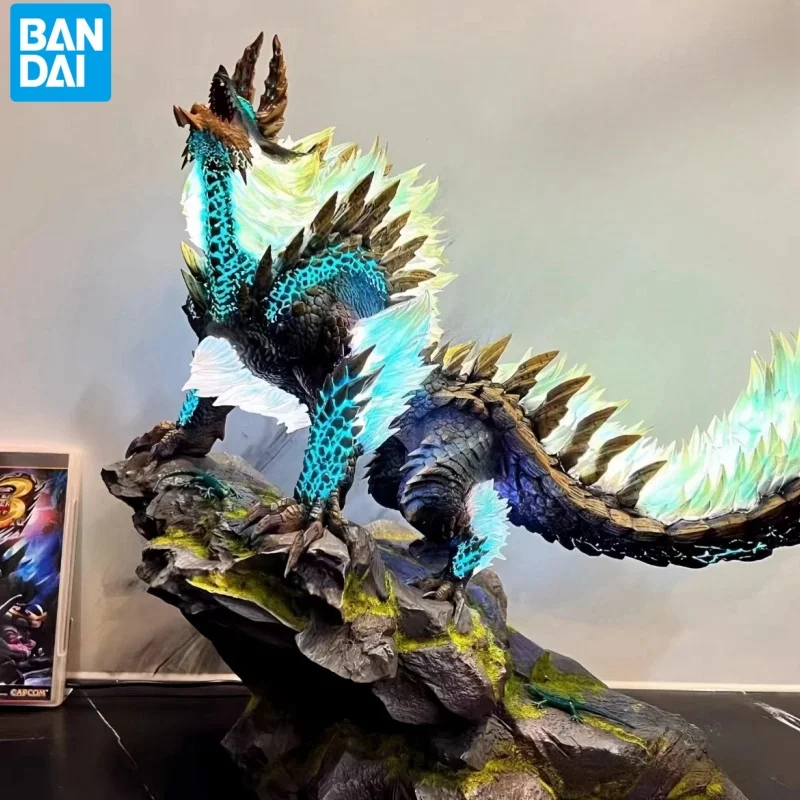 New Hot Monster Hunter World Thunder Wolf Dragon Figure Anime Statue Ornament Gk Game Monster Oversized Model Luminous Figure