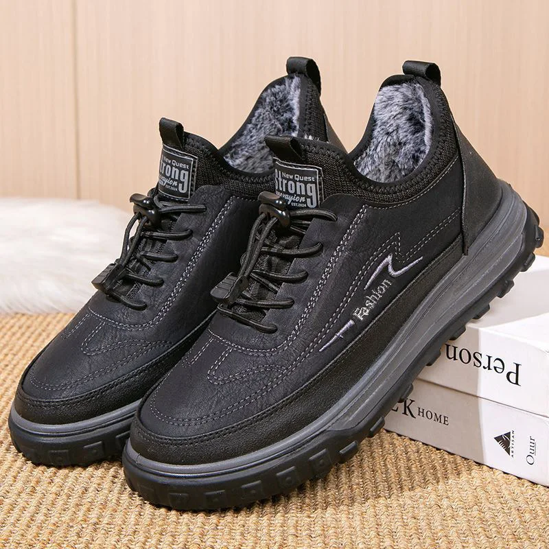 2025 New Winter Men Lace Up Snow Boots Warm And Cold Proof Comfortable And Soft Waterproof And Anti Slip Waterproof And Anti Sli