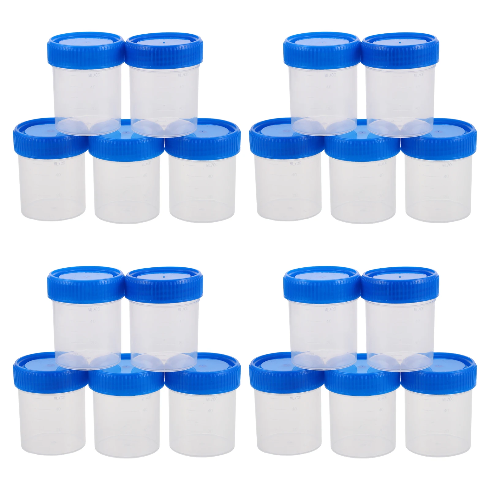 

20pcs Medical Sample Cups 60ml Urine Cups Disposable Hospital Laboratory Pee Containers Graduated Plastic Science