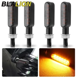 BLALION 2pcs 6 leds Motorcycle Indicators Mini LED Turn Signal Light Flasher Amber Lamp Indicators Sequential Blinkers Flashers