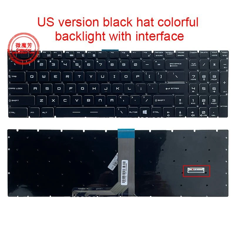 Imagem -03 - Teclado para Notebook Backlight us ru Msi Ms16h5 16h4 16j6 1799 1796 16j9 1792 1791 1795 16h2 16h3 16h6 16p5 Gs60 Gt62 Ge62vr